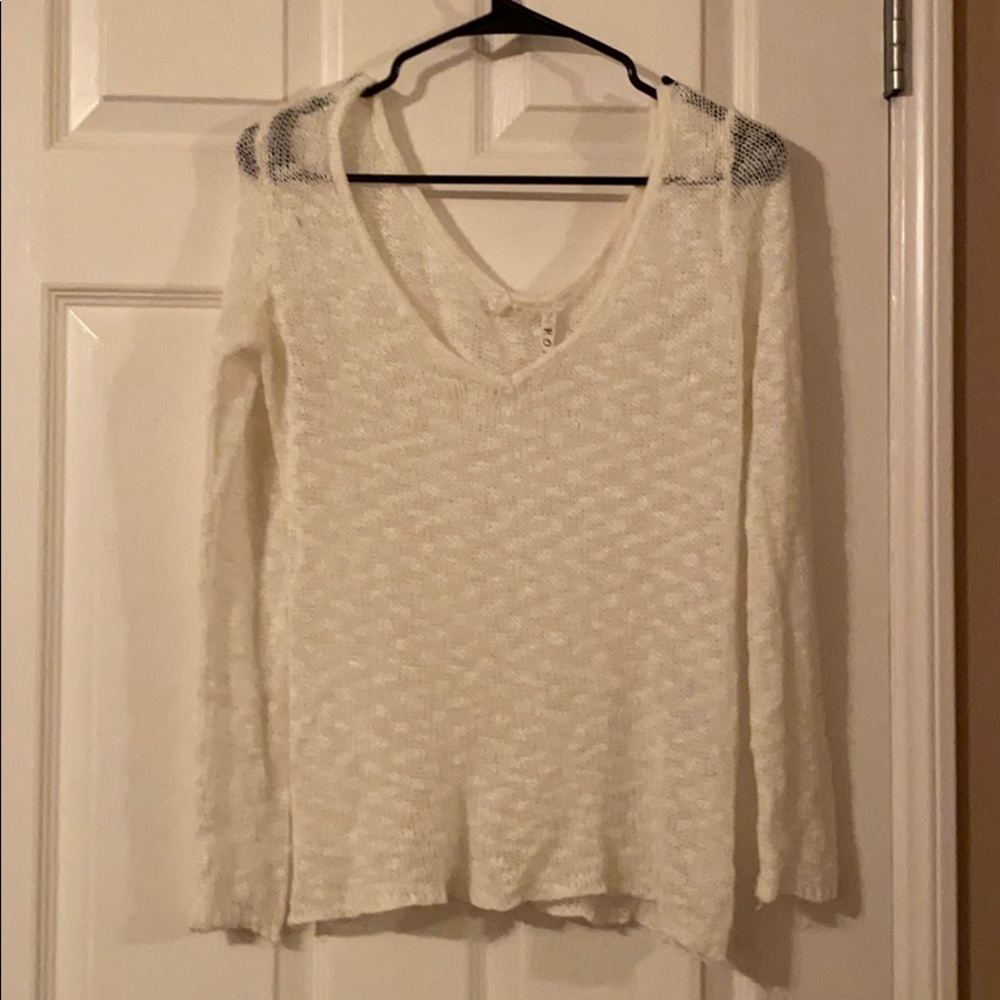 White knitted sweater